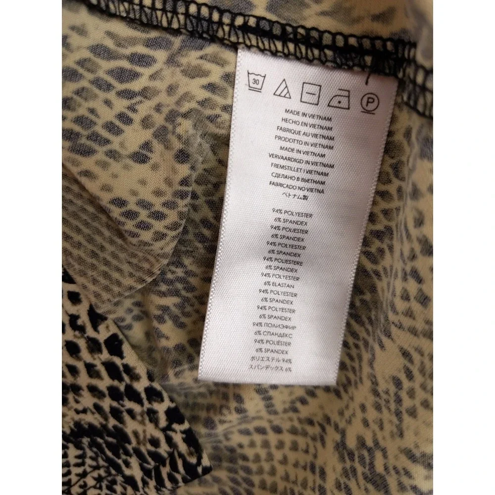 Michael Kors Snake Print Button Front Shirt Dress Long Sleeve Pockets Petite‎ P